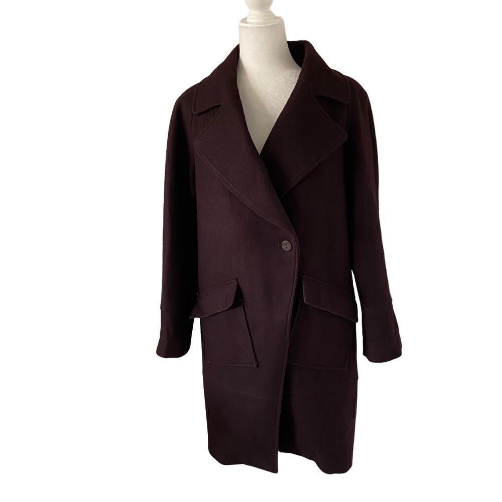 NVLT Full Length Dress Coat Burgundy Antropologie SZ S